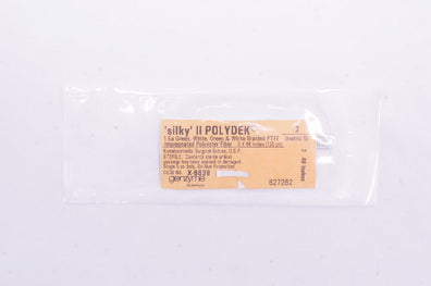 Genzyme X-6639 Silky II Polydek 2 Green & White Braided PTFE, 48in.
